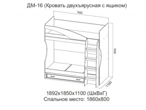 ДМ-16 Кровать двухъярусная с ящиком в Кировграде - kirovgrad.магазин96.com | фото